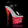 Pleaser - DISCOLITE708DOTS Sandale à bride à la cheville, Pole dance chaussures - Transparent Product image